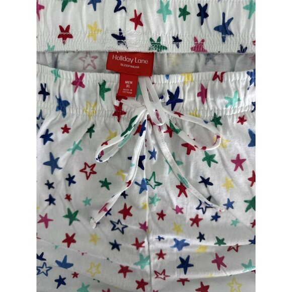 Holiday Lane Men’s Cotton Pajama Set XL – Star Print Joggers & Long Sleeve Top - Picture 5 of 6